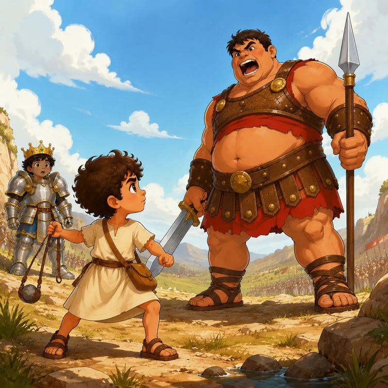 Davi e o Gigante Golias: Vencendo o Medo com Coragem e Fé - religious